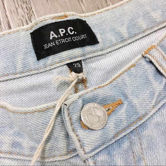 A.P.C Jean Etroit Court Blue Low Rise Straight Leg Jeans Size 29 - Picture 5 of 12